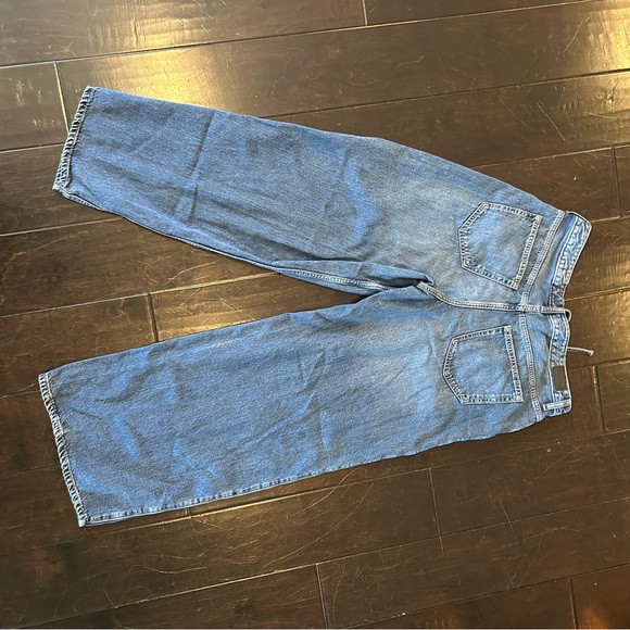 Wide Leg  Jeans in Medium Blue with functional drawstring - Women's size 12 - Picture 5 of 10